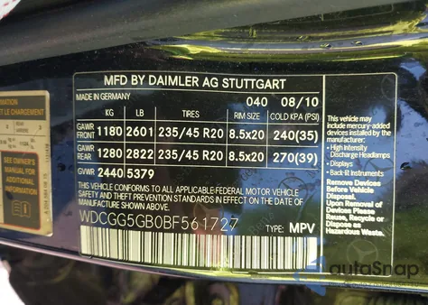 2011 Mercedes-Benz Glk 350 z USA, uszkodzony, nr VIN WDCGG5GB0BF561727